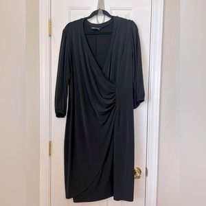 Women’s LBD three-quarter sleeve side gather dress